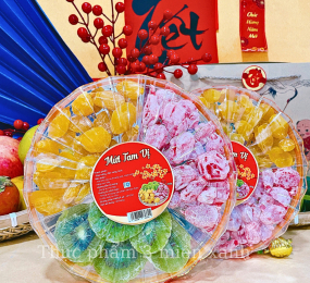 SET Mứt Tam Vị 450g - Hộp Sun Khía 3 Ngăn