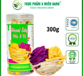 Khoai Sấy Mix 3 Vị ( Khoai môn, khoai lang vàng , khoai tím )